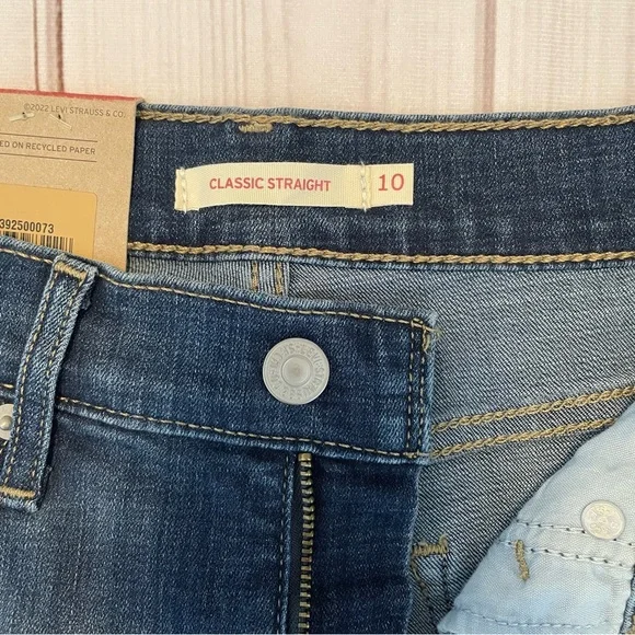 Levi's Classic Straight Jeans Women’s 10 Blue (W30 L30) Mid Rise Hypersoft Denim - Picture 10 of 14